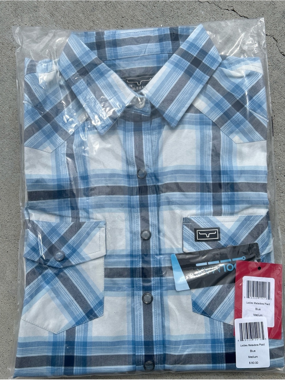 Kimes Ranch Blue and Gray Plaid Button-Down Shirt